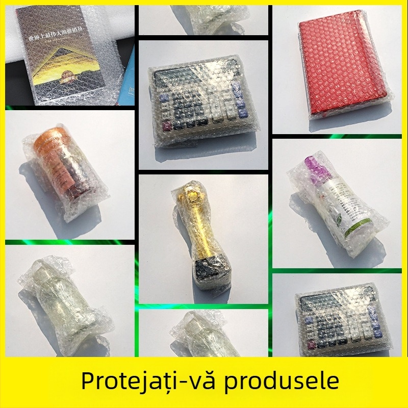 Chuangxin Pungă transparentă cu folie de bule îngroșată, LDPE, dreptunghiulară, pentru ambalare în transport