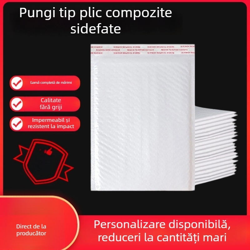 Plic balon din film compozit perlat alb, autoadeziv, impermeabil și rezistent la șocuri, pentru ambalare