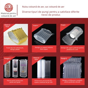 Geantă de ambalare cu coloană de aer, personalizată, cu coloane de bule pentru protecție la șocuri, mâner din sfoară