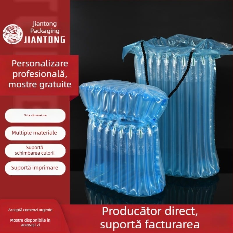 Geantă de ambalare cu coloană de aer, personalizată, cu coloane de bule pentru protecție la șocuri, mâner din sfoară