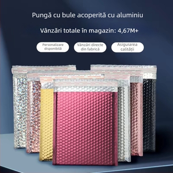 26 pungi cu bule din folie de aluminiu tratată cu laser, plicuri rezistente la șocuri pentru curierat, ambalaje pentru expediere, pungi groase cu bule pentru haine