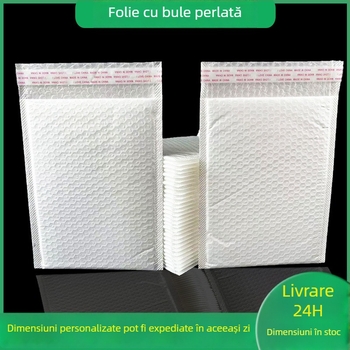 Plic cu bule din film compozit perlat, protecție la șocuri pentru expediere, plic alb cu burete gros