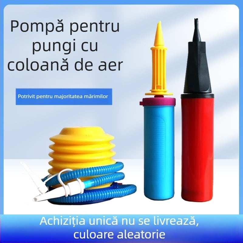 Inflațor manual pentru baloane, cu duză înclinată, pompă de aer portabil
