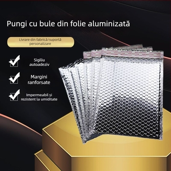 Plic cu bule argintiu, cu film aluminizat, îngroșat, pentru haine, telefoane mobile și bijuterii, impermeabil și cu protecție împotriva șocurilor
