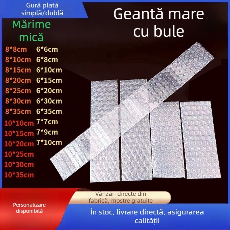 Pungă cu bule lungă, transparentă, cu folie groasă pentru ambalare antișoc