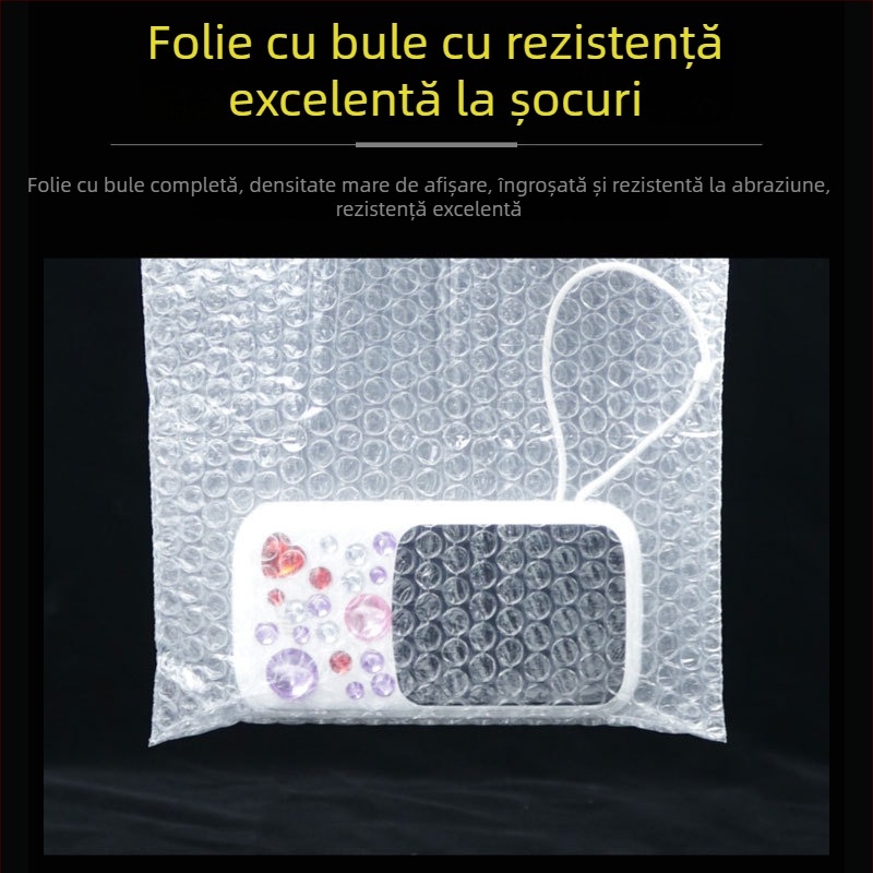 Pungă transparentă cu bule, dublu strat, pentru ambalare, cu folie perlată