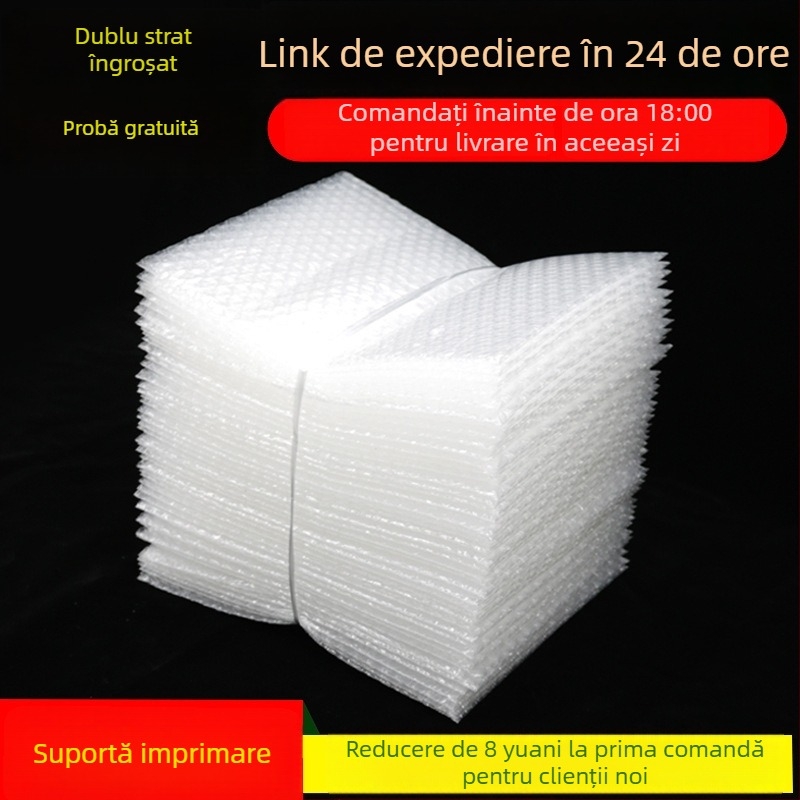 Pungă transparentă cu bule, dublu strat, pentru ambalare, cu folie perlată