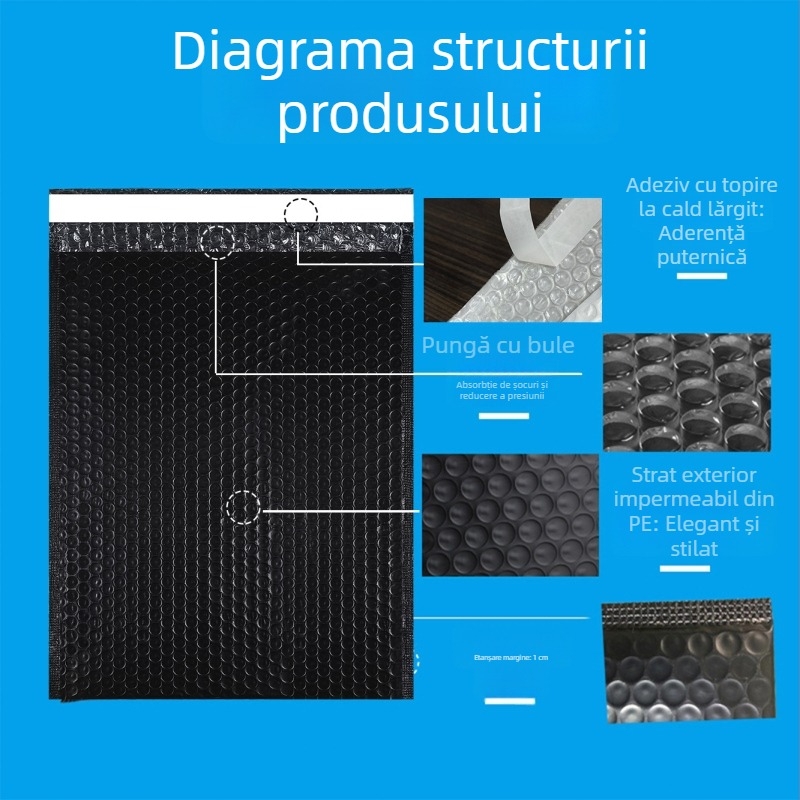 Geantă cu bule personalizată, cu logo imprimat, ambalaj impermeabil, mai gros