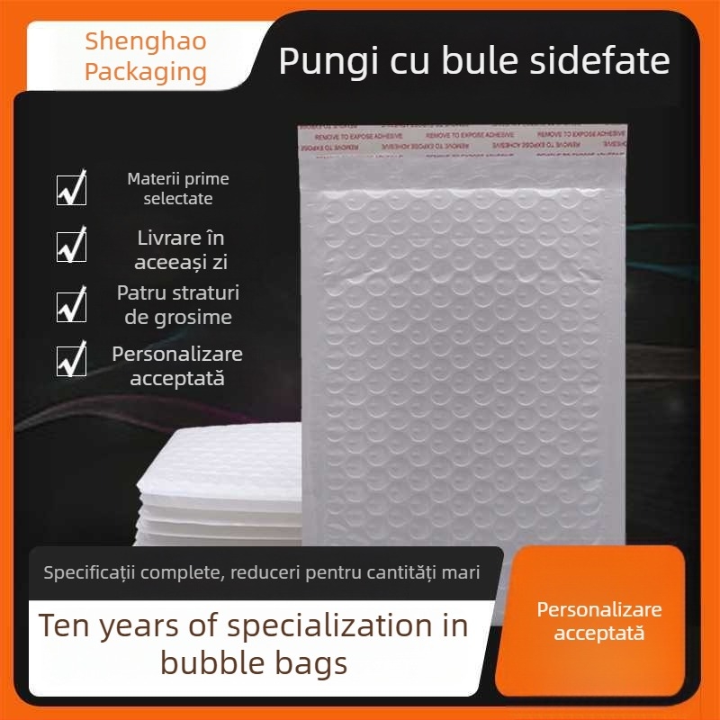 Pungi cu bule din film compozit perlat pentru haine, pungi autoadezive mai groase, ambalaje cu spumă și plicuri cu bule