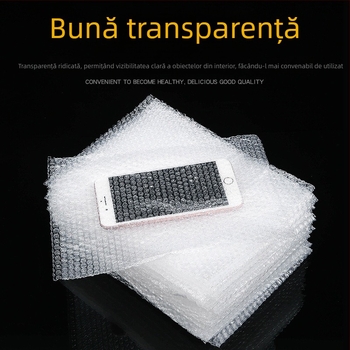 Pungă cu bule pentru ambalare, antișoc, transparentă, groasă
