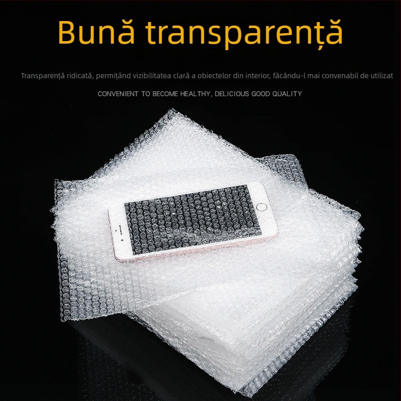 Pungă cu bule pentru ambalare, antișoc, transparentă, groasă
