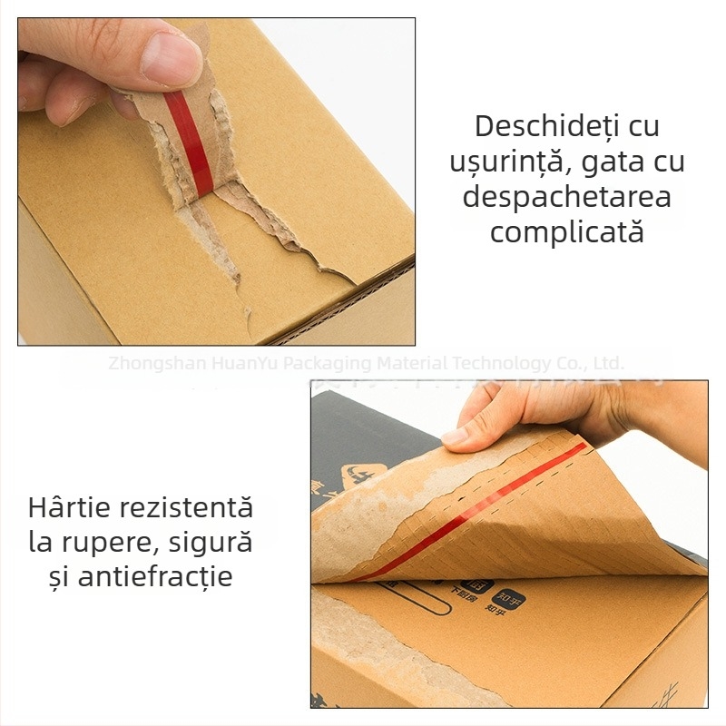 Cutie de carton rezistentă, cu fermoar, pentru ambalaje cosmetice, cutie ușor de deschis, fără bandă adezivă