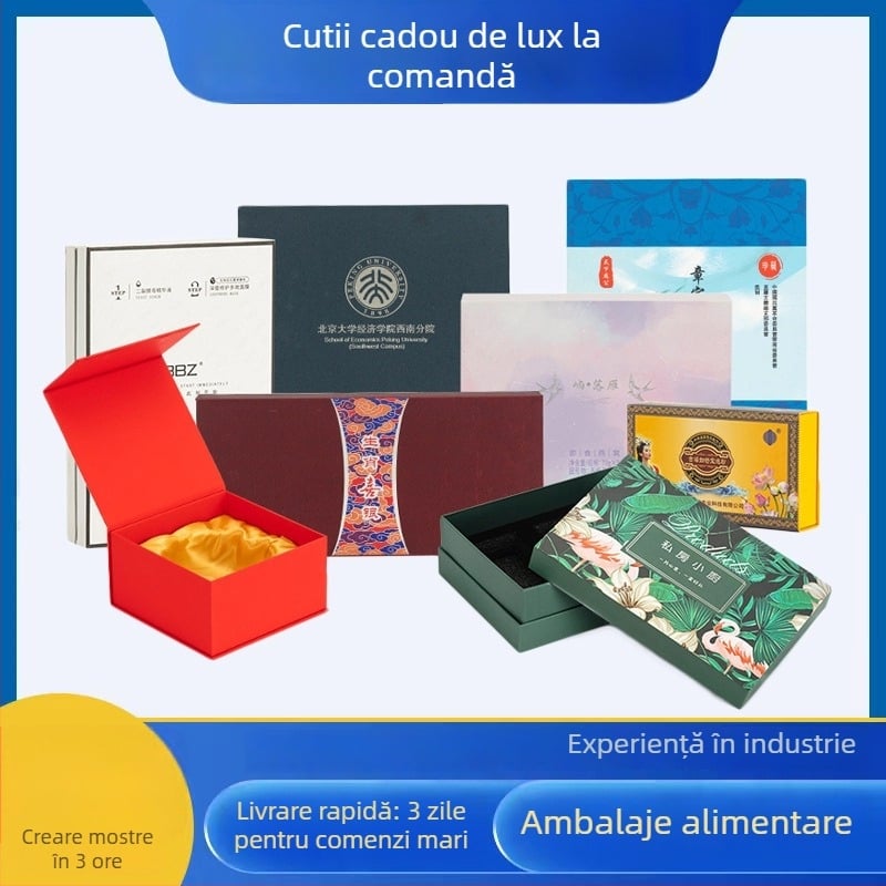 Cutie cadou cu capac rabatabil pentru îngrijire a pielii și cosmetice, ambalaj personalizat pentru suplimente alimentare
