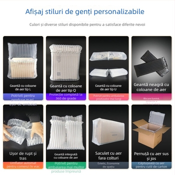 Geantă protejată cu coloană de aer pentru obiecte fragile: ambalaj cu coloană de bule pentru detergent de rufe, ulei comestibil și sticle de ulei de motor