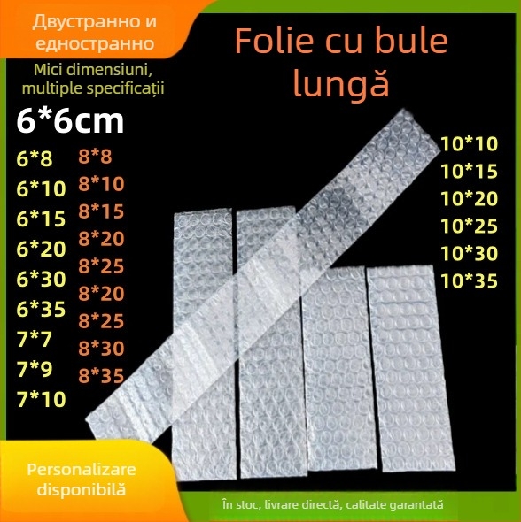 Saci mici cu bule pentru ambalare, benzi lungi de folie cu bule impermeabile, folie antișoc pentru ambalare