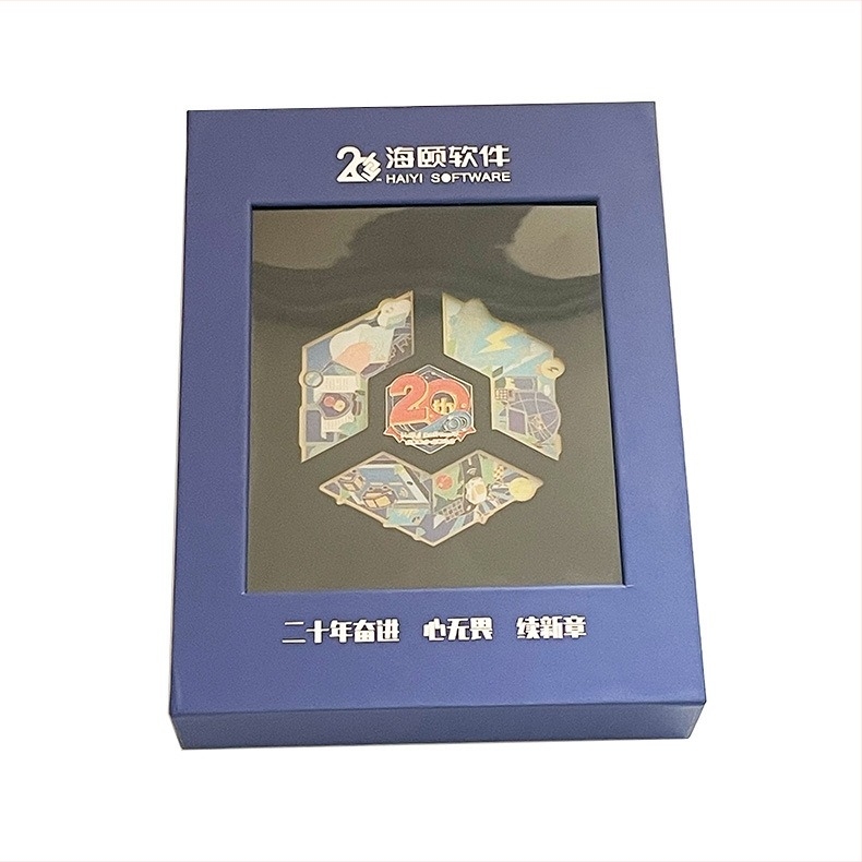 Cutie de ambalaj personalizată cu fereastră, insignă transparentă, cutie cadou pentru frigider, cutie cadou cu capac din două părți, din carton