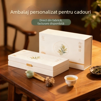 Cutie cadou pentru ceai, personalizată, de înaltă calitate, cu design capac-bază, ambalaj imprimat de lux