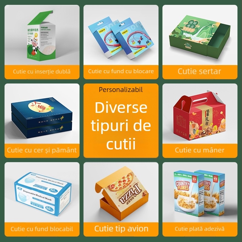 Cutii personalizate de ambalaj din carton alb, imprimare color, cutii mister, carton ondulat, cutie în formă de avion