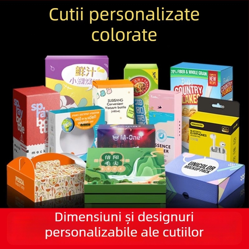Cutii personalizate de ambalaj din carton alb, imprimare color, cutii mister, carton ondulat, cutie în formă de avion