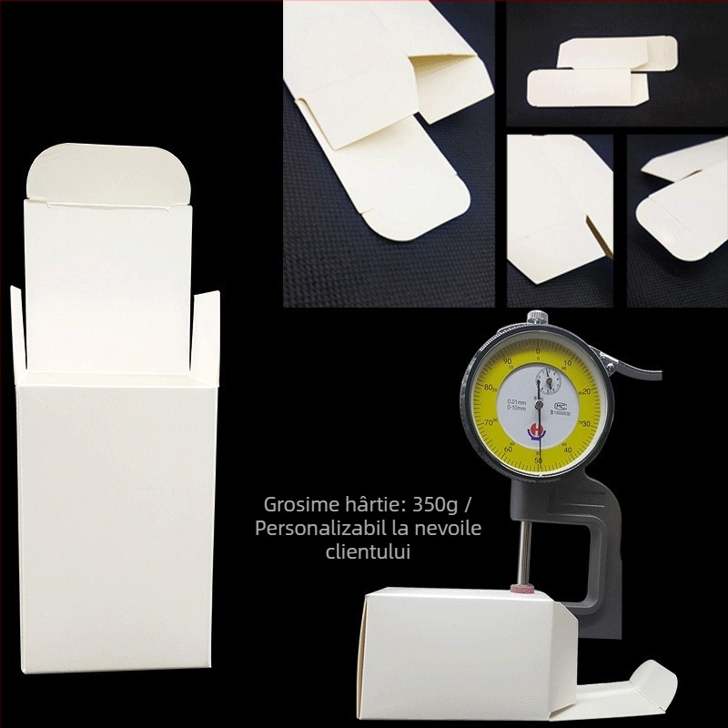 Cutie pătrată albă din carton pentru cadouri cosmetice, cu imprimare a logo-ului