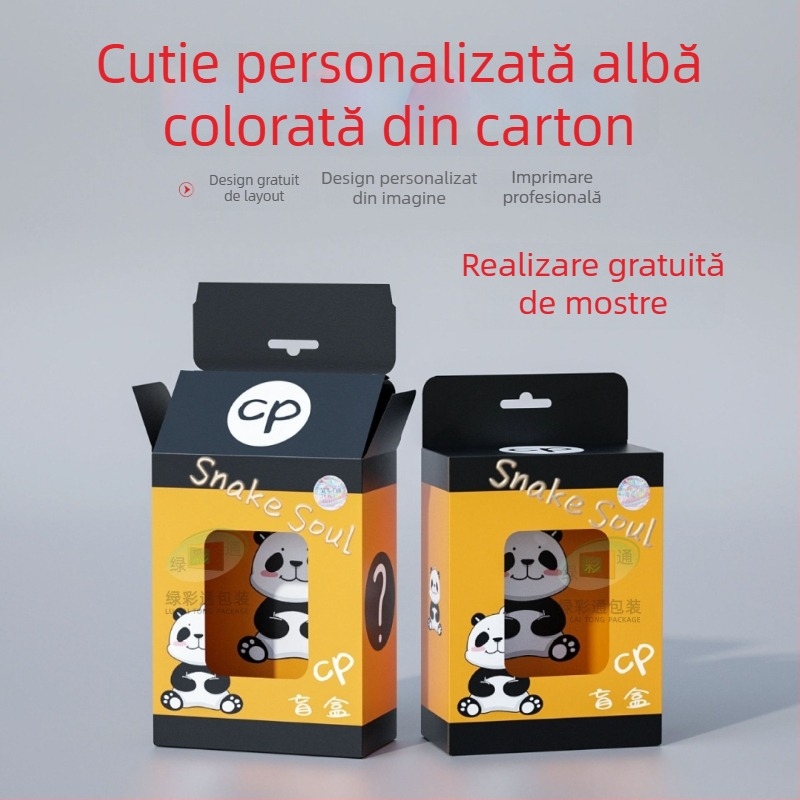 Cutie albă din carton cu imprimare pentru ambalaje alimentare, design ambalaj, cutie glisantă, tiraj mic personalizat