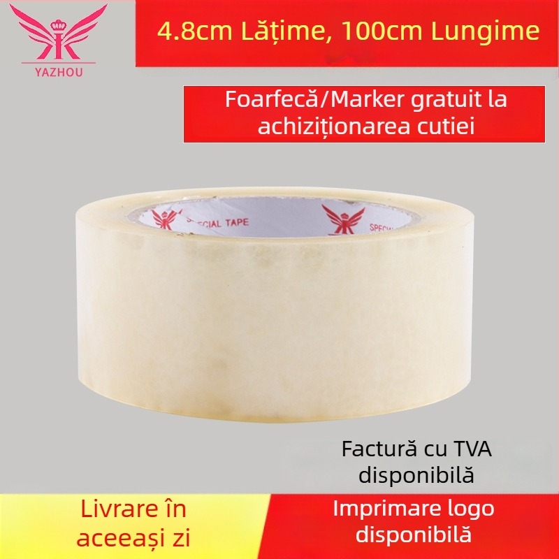 Bandă de ambalare transparentă, 4,8 cm × 100 m, cu logo personalizat