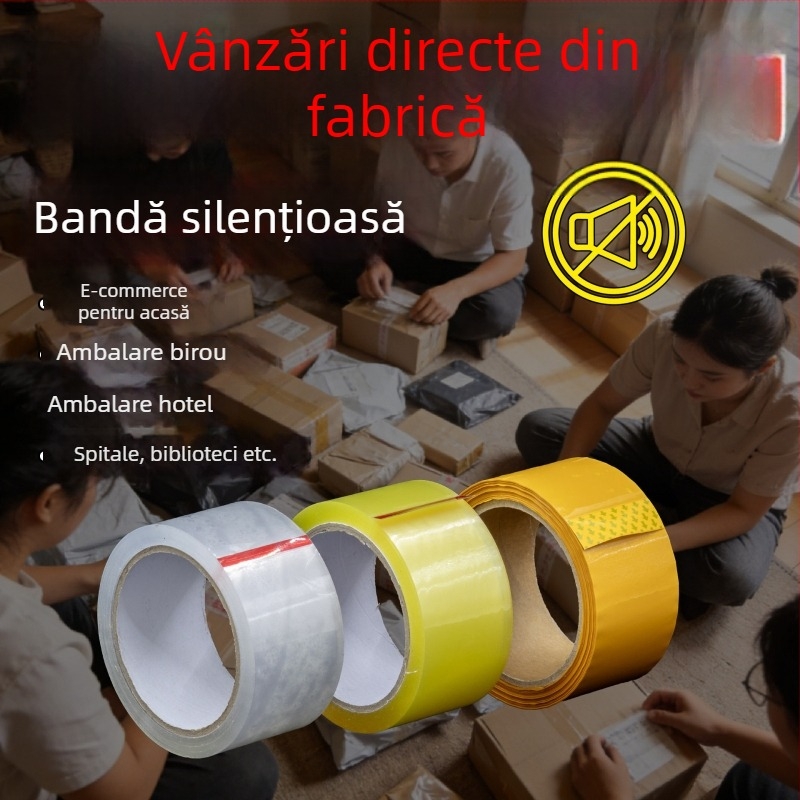 Bandă transparentă de sigilat pentru birou, cu zgomot redus pentru ambalare