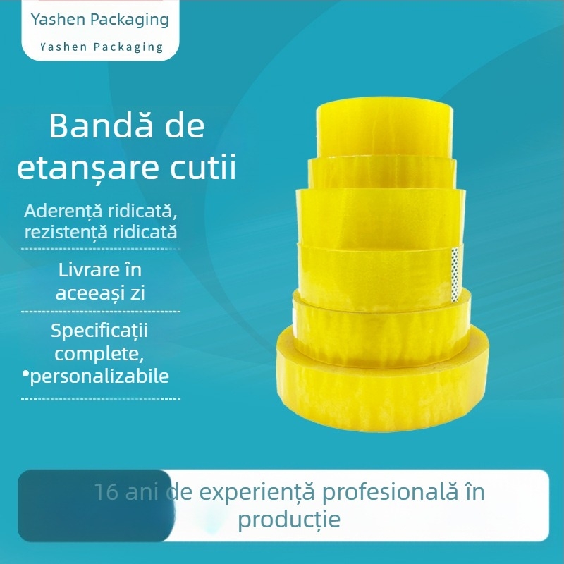 Bandă de sigilare transparent-bej, cu aderență înaltă pentru ambalare
