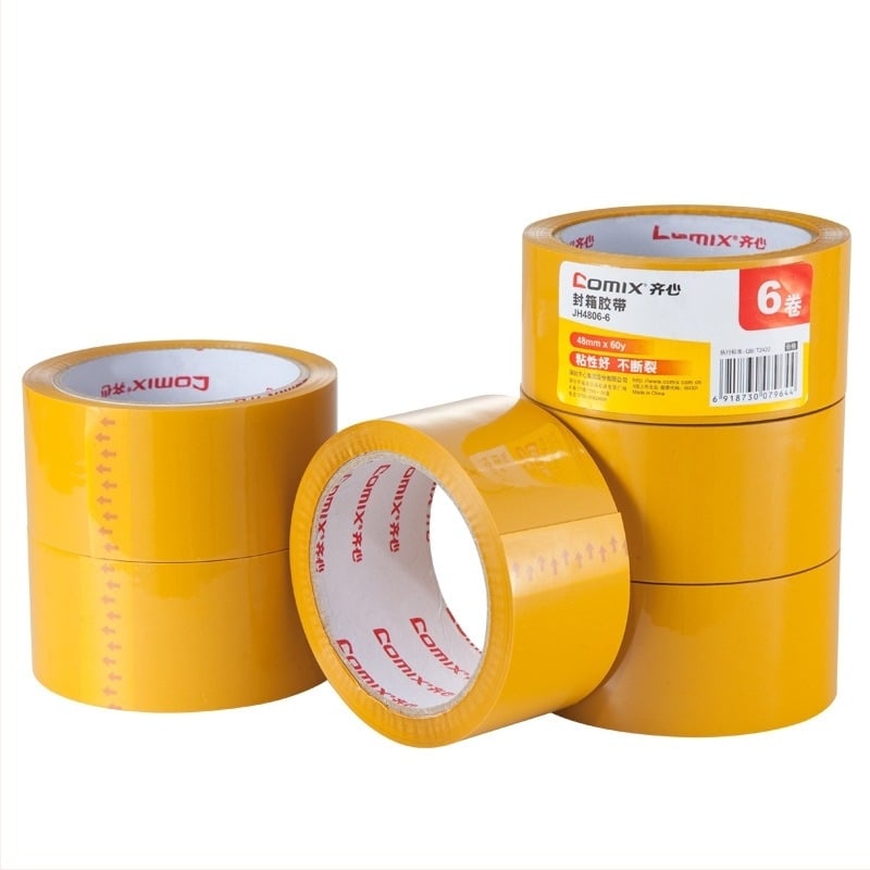 Qixin JH4806-6/JH4810-6 bandă sigilare pentru cutii, bandă de ambalaj, adeziv transparent, lățime 48 mm, lungime 60/100 m