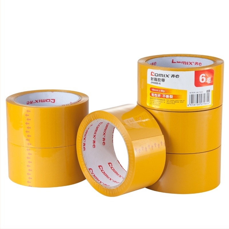 Qixin JH4806-6/JH4810-6 bandă sigilare pentru cutii, bandă de ambalaj, adeziv transparent, lățime 48 mm, lungime 60/100 m