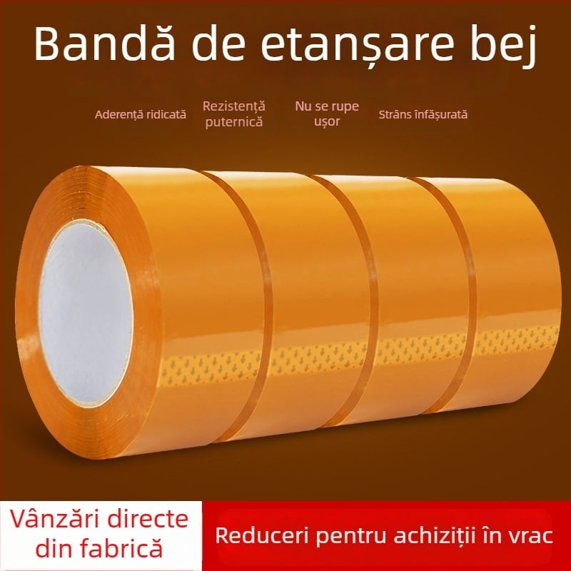 Bandă de sigilare transparentă, personalizabilă, cu imprimare a logo-ului mărcii, viscozitate înaltă pentru ambalaje