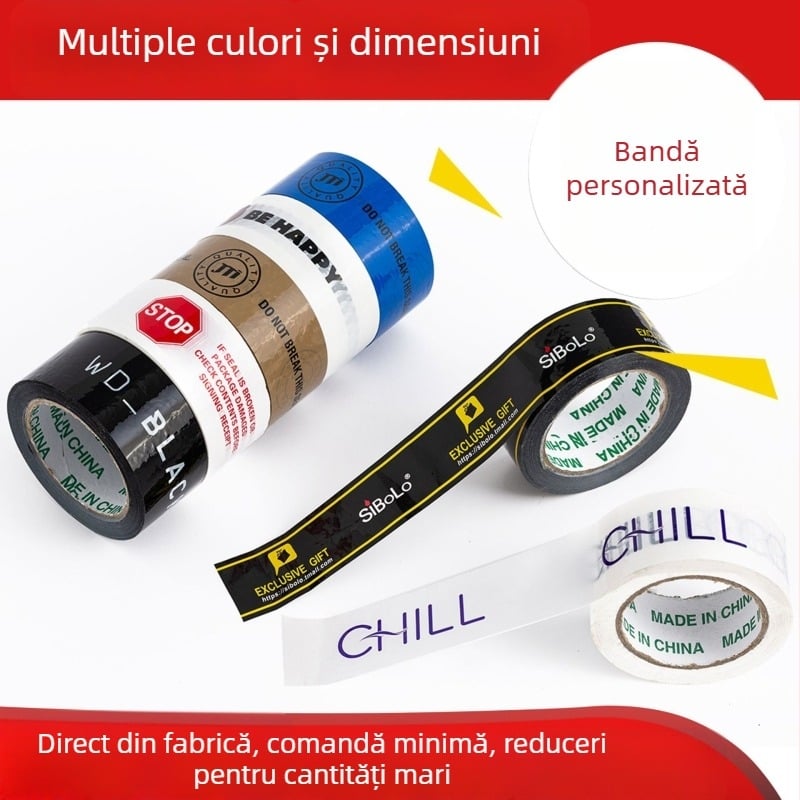 Bandă de ambalare transparentă cu imprimare a logo-ului