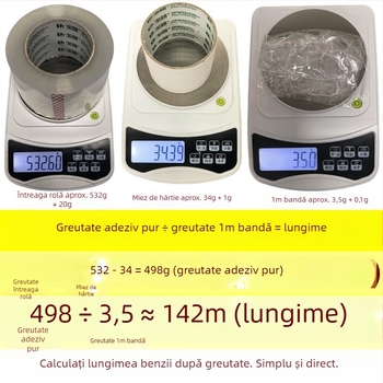 Taoxi bandă de ambalaj transparentă, 72 mm × 142 m, aderență puternică, film OPP