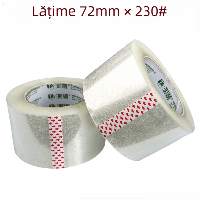 Taoxi bandă de ambalaj transparentă, 72 mm × 142 m, aderență puternică, film OPP