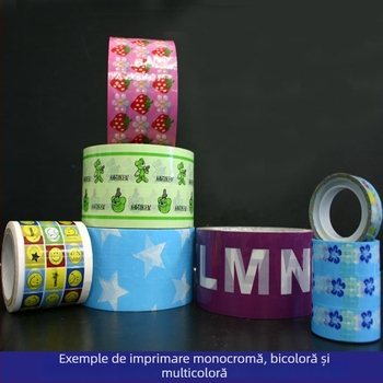 Bandă de sigilare cu logo imprimat, bandă de împachetat transparentă și colorată cu cod QR și slogan publicitar