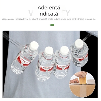 Bandă de ambalare cu siglă personalizată, bandă adezivă transparentă, bandă de siguranță bej pentru carton