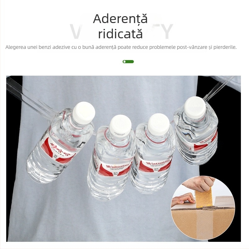 Bandă de ambalare cu siglă personalizată, bandă adezivă transparentă, bandă de siguranță bej pentru carton