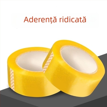 Bandă de ambalare transparentă, lățime 42 mm, rolă mare, bandă de sigilare pentru cutii, film BOPP, aderență puternică