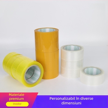 Bandă de ambalare BOPP transparentă, cu vâscozitate înaltă și rezistență la abraziune, grosime 60 mm, lățime 5,5 cm, lungime 130 m