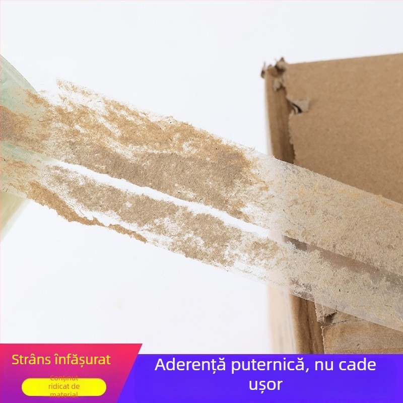 Bandă de ambalare BOPP transparentă, cu vâscozitate înaltă și rezistență la abraziune, grosime 60 mm, lățime 5,5 cm, lungime 130 m