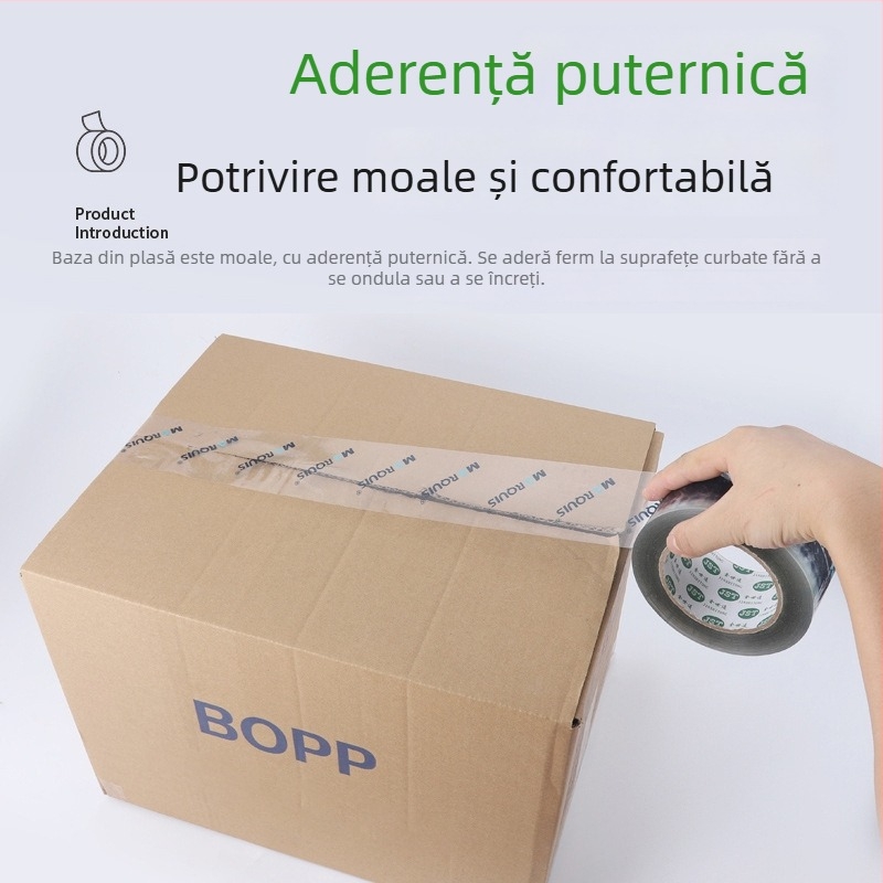 Bandă de ambalare colorată personalizată din BOPP, imprimare a logo-ului, modele imprimate, transparentă, avertismente, disponibilă în mai multe dimensiuni