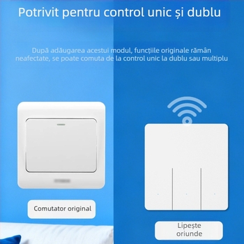 Modul wireless 433 MHz pentru control de la distanță, montaj fără cabluri, control cu un singur buton pentru iluminat casnic 220 V