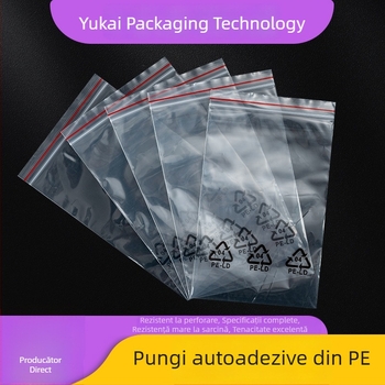 Pungă transparentă PE ZIP cu siglă ecologică imprimată pentru ambalarea bijuteriilor și accesorilor electronice