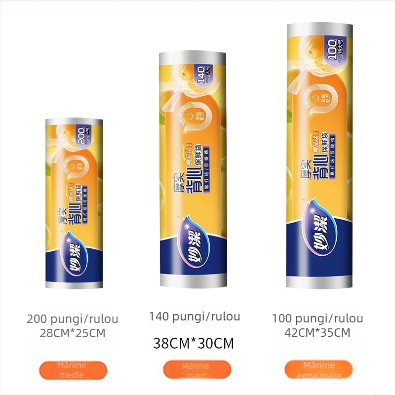 Miaojie Pungi groase în stil vestă pentru păstrarea prospețimii, pungi PE pentru depozitare alimente, 30 buc