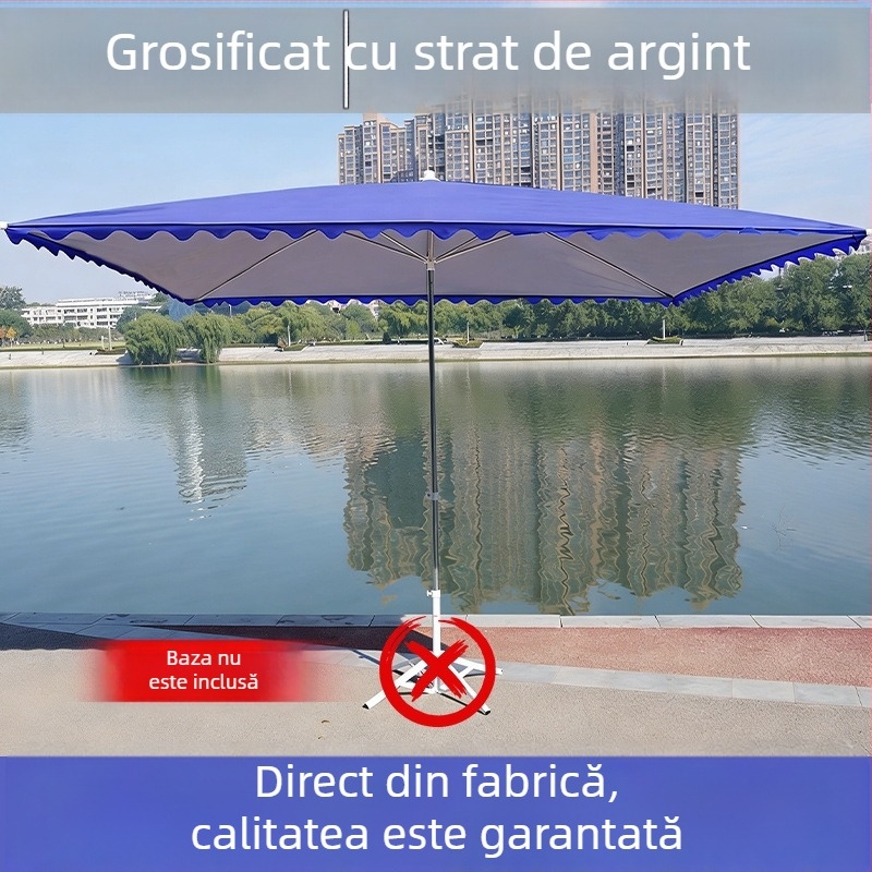 Umbrelă mare de exterior pentru tarabe, umbrelă dreptunghiulară de umbrire pentru curte/terasă, acoperiș comercial robust, protecție UV