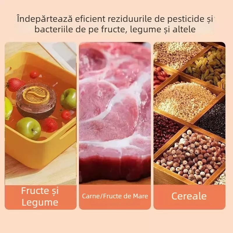 Mașină de curățare a fructelor și legumelor cu eliminarea reziduurilor de pesticide, portabilă, fără fir, spălare automată