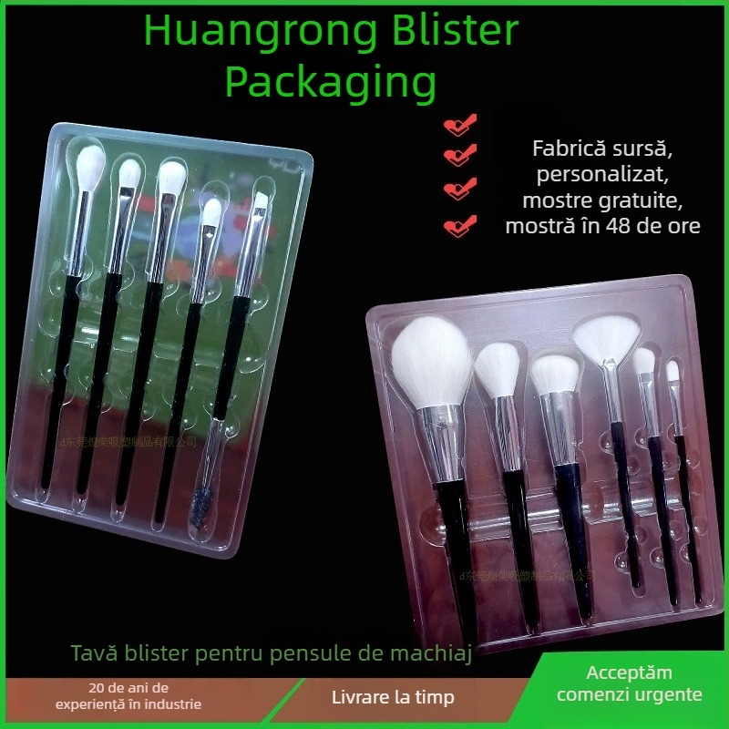 Set personalizabil pentru baza de pensule de machiaj cu tavă blister, ambalaj transparent, blister cutie, set complet de produse cosmetice