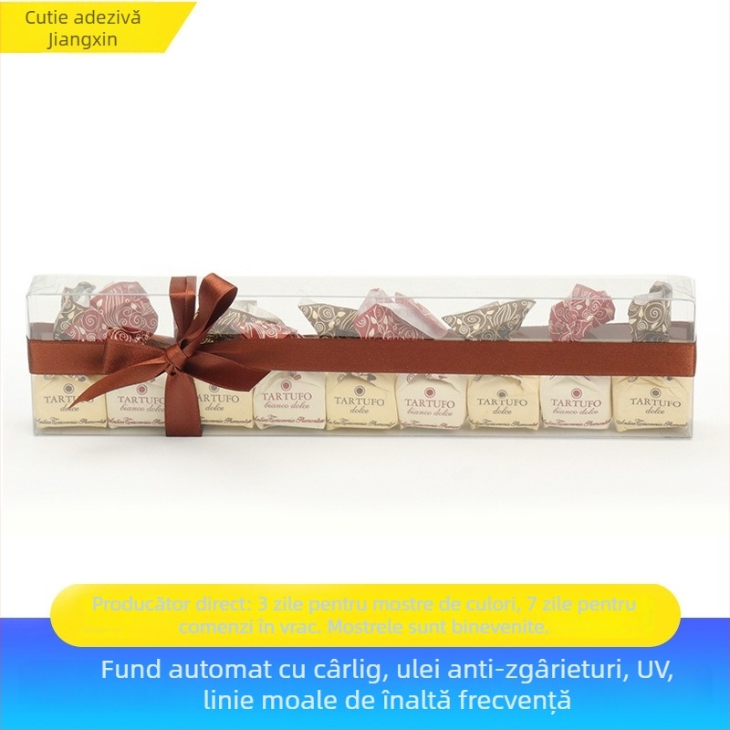 Cutie de ambalaj transparentă din PET cu capac din PVC – cutie cadou pentru ciocolate și cadouri de Crăciun