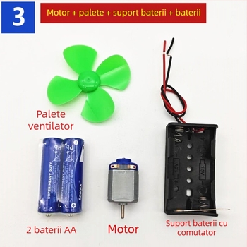 Navă pentru experimente științifice cu motor electric mic și elice mică, model de vas 1:30, realizat manual