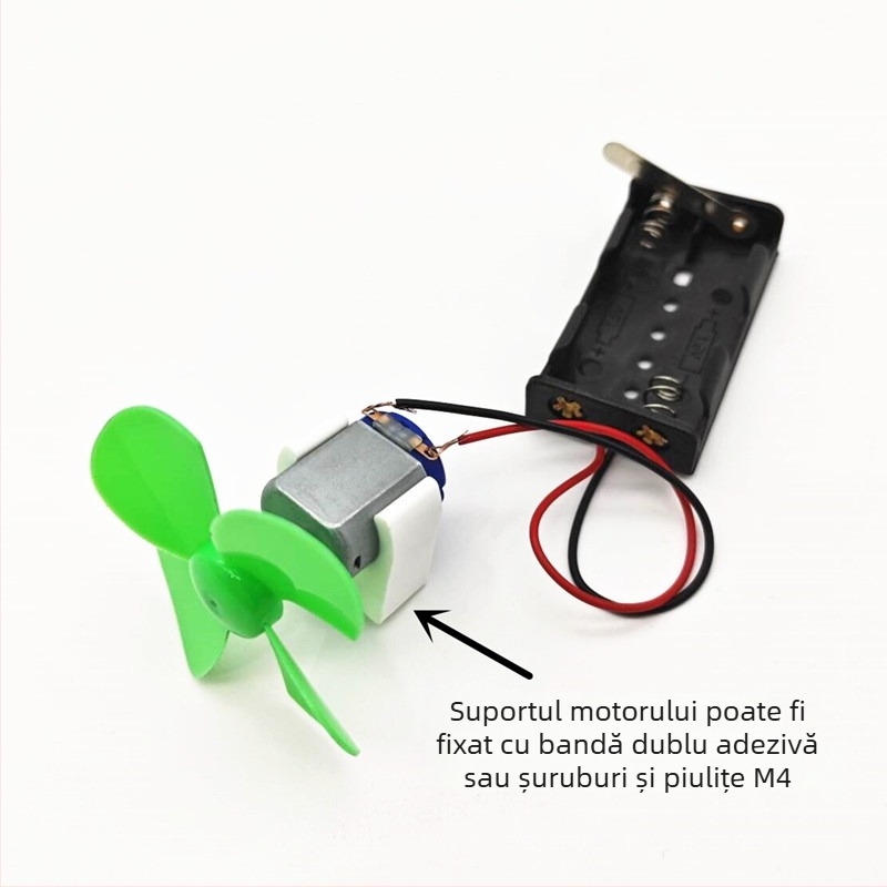 Navă pentru experimente științifice cu motor electric mic și elice mică, model de vas 1:30, realizat manual
